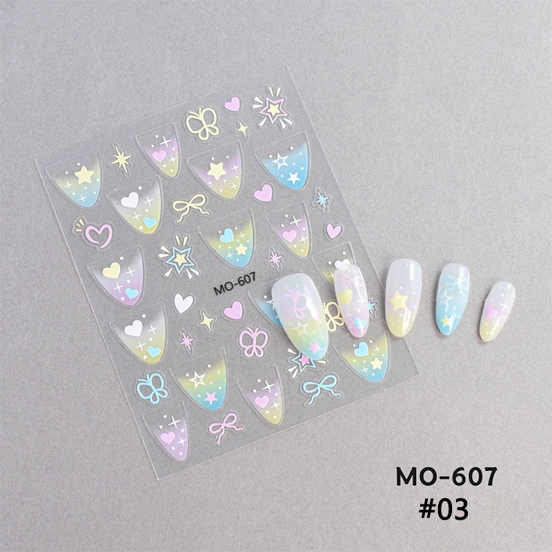 Star Heart 3D Nail Sticker MO-607