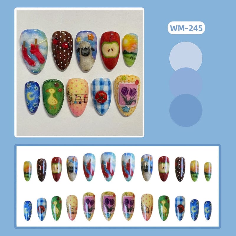 24pcs WM-245 Almond Press on Nails Nail Tips No Brand