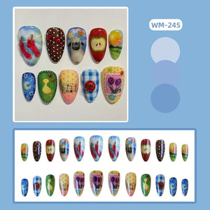 24pcs WM-245 Almond Press on Nails Nail Tips No Brand