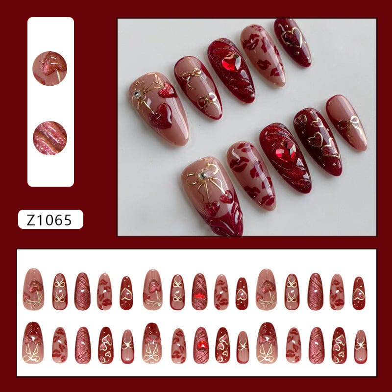 24pcs Z1065 Almond Press on Nails Nail Tips No Brand