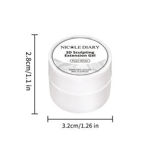 Pearl White 3D Sculpting Extension Gel 8ml Extension Nail Gel NICOLE DIARY