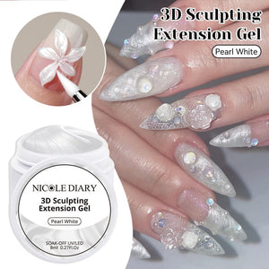 Pearl White 3D Sculpting Extension Gel 8ml Extension Nail Gel NICOLE DIARY
