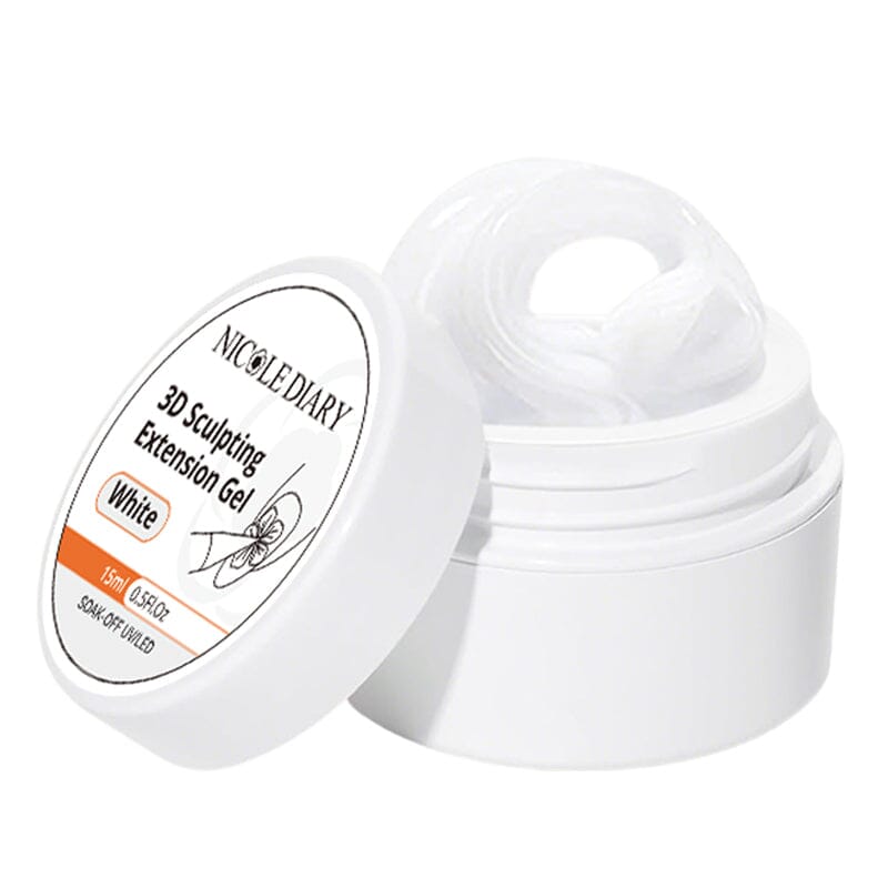 White 3D Sculpting Extension Gel 15ml Extension Nail Gel NICOLE DIARY