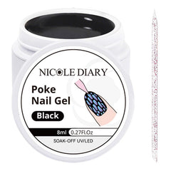 Poke Nail Gel Black 8ml Gel Nail Polish NICOLE DIARY