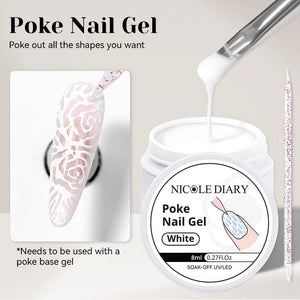 Poke Nail Gel White 8ml Gel Nail Polish NICOLE DIARY