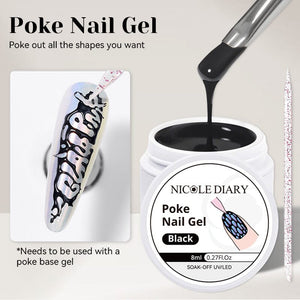 Poke Nail Gel Black 8ml Gel Nail Polish NICOLE DIARY