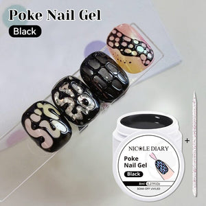 Poke Nail Gel Black 8ml Gel Nail Polish NICOLE DIARY