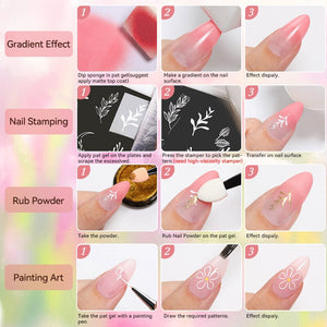 9 Colors 4 in 1 Pat Painting Gel Amber Sheen Gel Nail Polish UR SUGAR