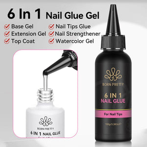 6 in 1 Nail Glue Gel 100g Gel Nail Polish BORN PRETTY