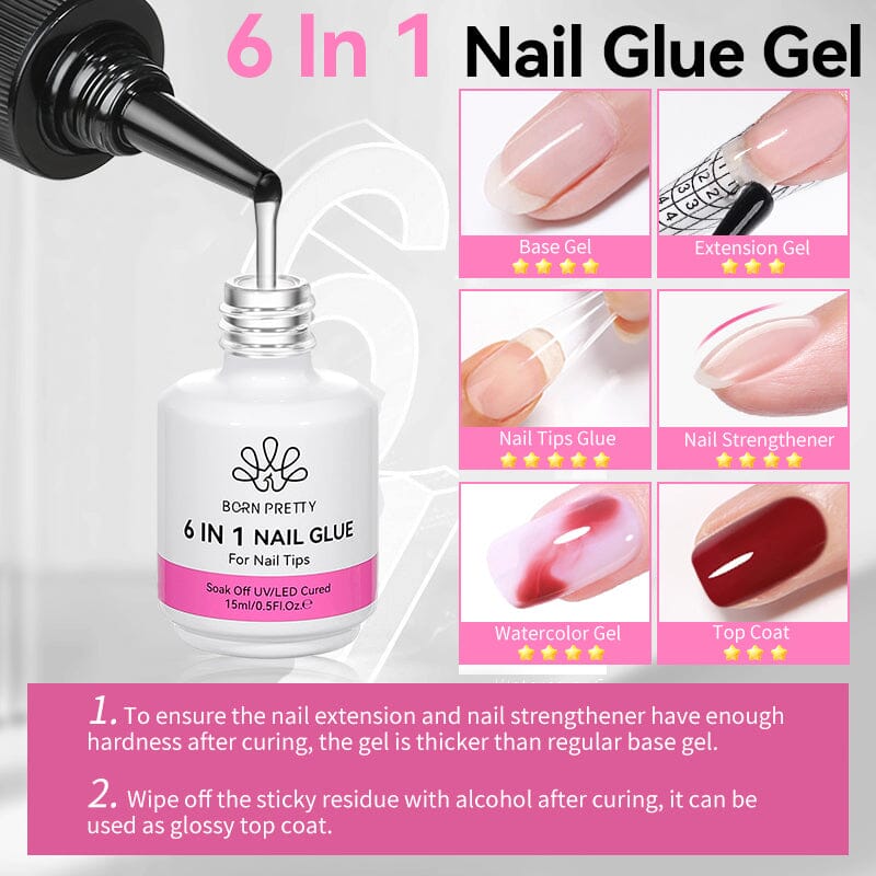 6 in 1 Nail Glue Gel 100g Gel Nail Polish BORN PRETTY