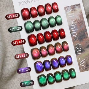 TPO & HEMA Free Glass Bead Cat Magnetic Gel MY128 Only Green 10ml Gel Nail Polish BORN PRETTY