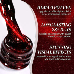 TPO & HEMA Free Glass Bead Cat Magnetic Gel MY154 Red Spider Lily 10ml Gel Nail Polish BORN PRETTY