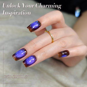 HEMA/TPO FREE Colored Cat Magnetic Gel MY124 Grape Iced 15ml Gel Nail Polish BORN PRETTY