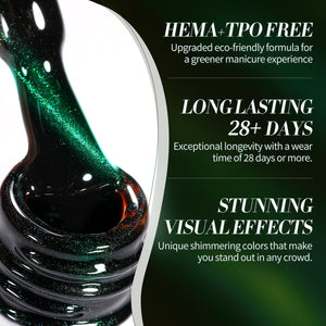 HEMA/TPO FREE Colored Cat Magnetic Gel MY126 Mint Soda 15ml Gel Nail Polish BORN PRETTY