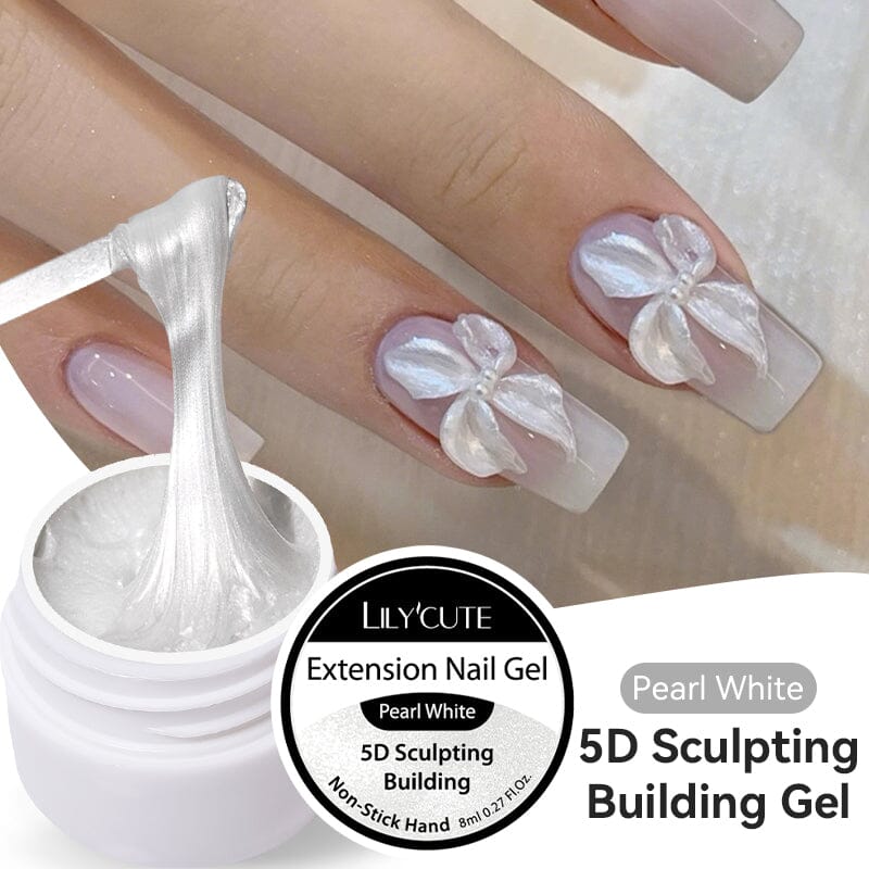 Non Stick Hand Extension Gel Pearl White 5D Sculpting Building Gel 8ml