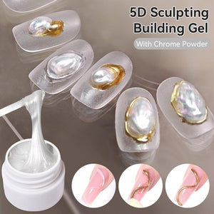 Non Stick Hand Extension Gel Pearl White 5D Sculpting Building Gel 8ml Extension Nail Gel LILYCUTE