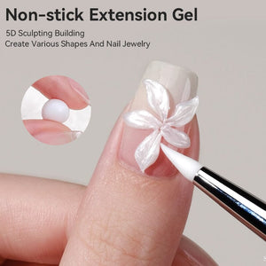 Non Stick Hand Extension Gel Pearl White 5D Sculpting Building Gel 8ml Extension Nail Gel LILYCUTE