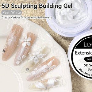 Non Stick Hand Extension Gel Pearl White 5D Sculpting Building Gel 8ml Extension Nail Gel LILYCUTE