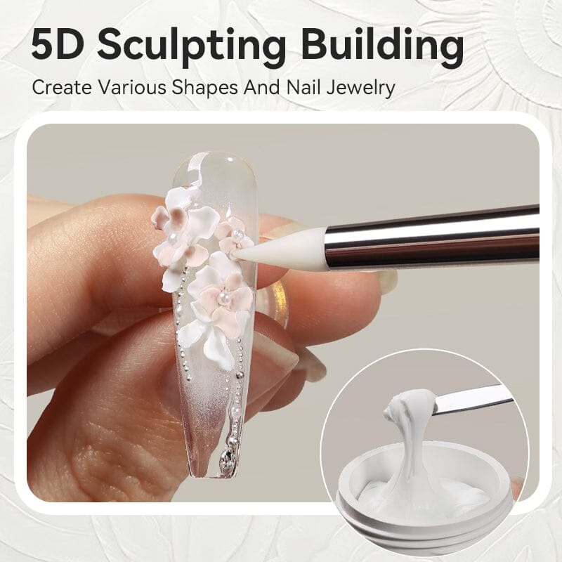 Non Stick Hand Extension Gel Pearl White 5D Sculpting Building Gel 8ml Extension Nail Gel LILYCUTE