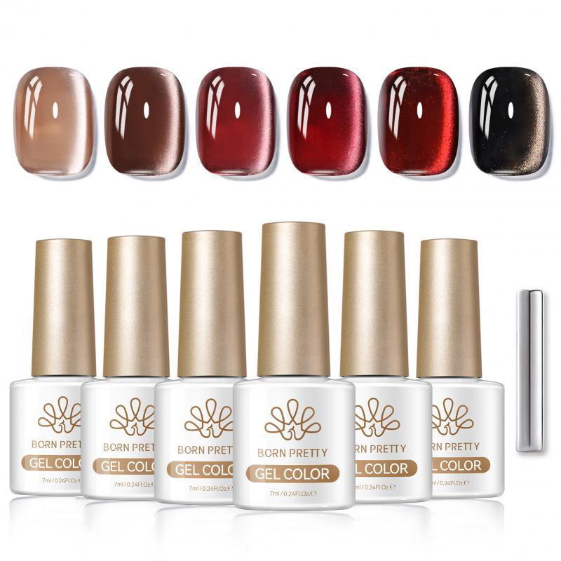6 Colors Glass Cat Magnetic Gel M17 Ebony Rose 7ml