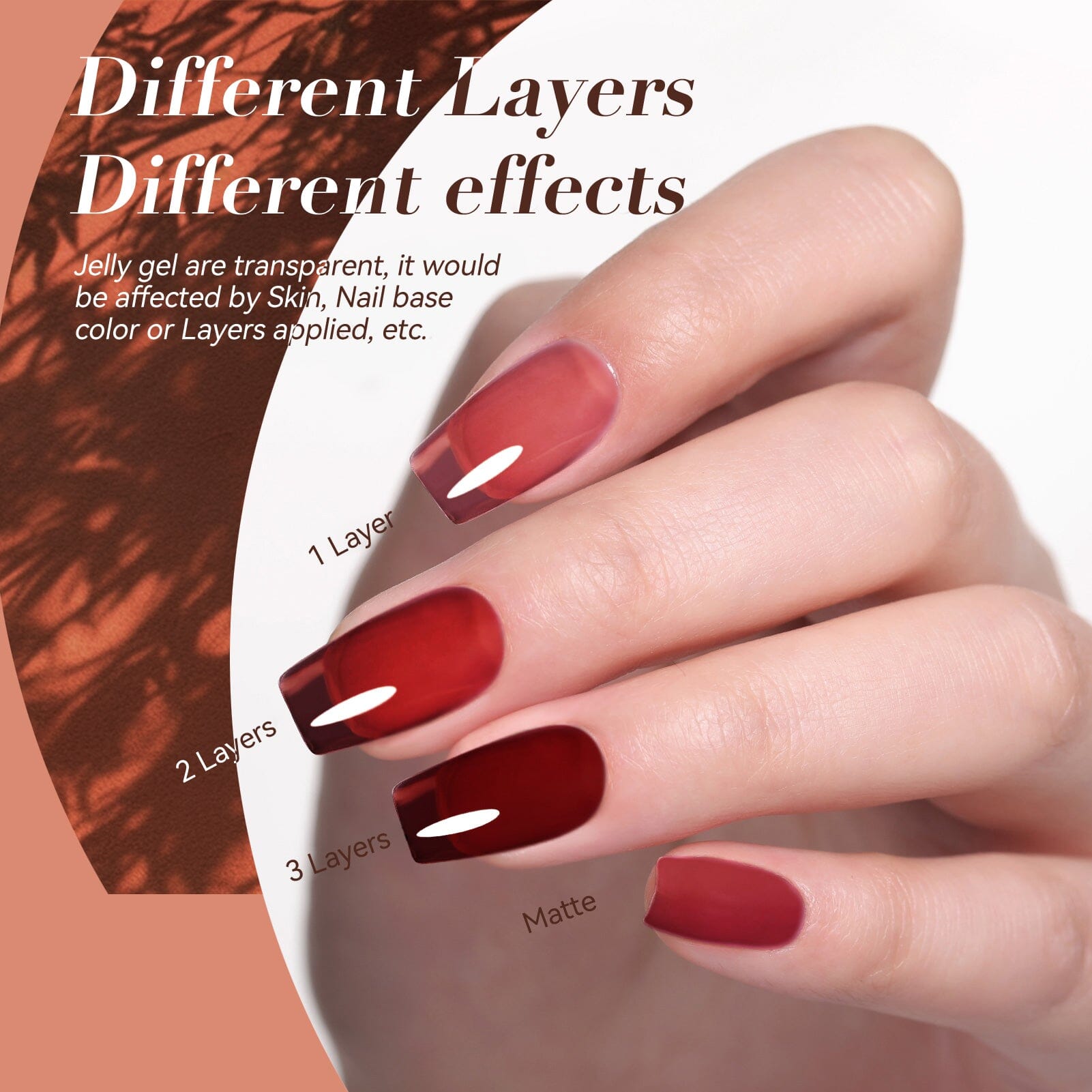 6 Colors Jelly Gel J23 Shadow Glass 7ml Gel Nail Polish BORN PRETTY