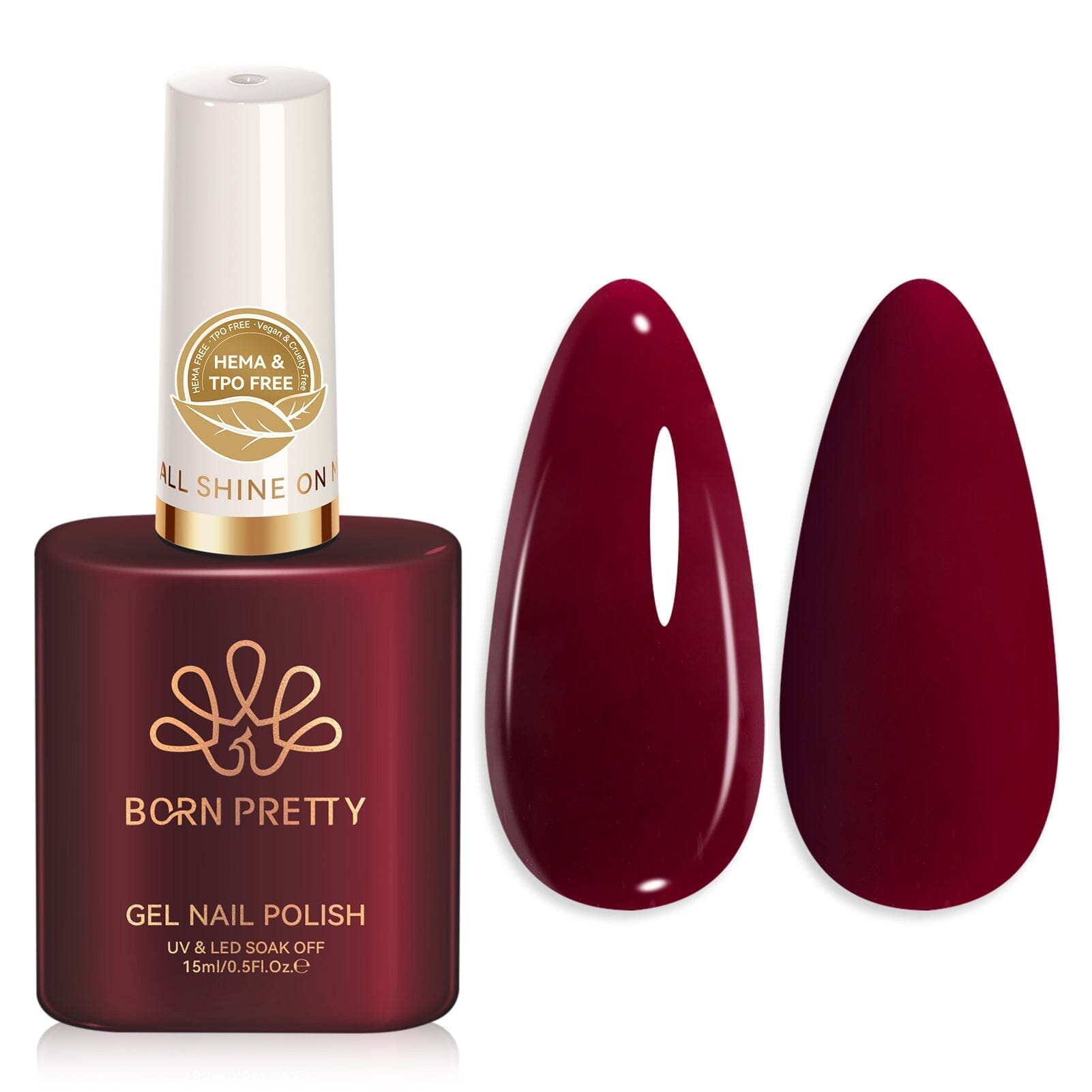 Color Nail Gel SJ12 Plum Rouge 15ml HEMA/TPO FREE Gel Nail Polish BORN PRETTY