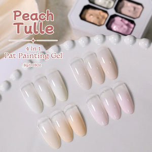 4 Colors 4 in 1 Pat Painting Gel Peach Tulle Gel Nail Polish UR SUGAR