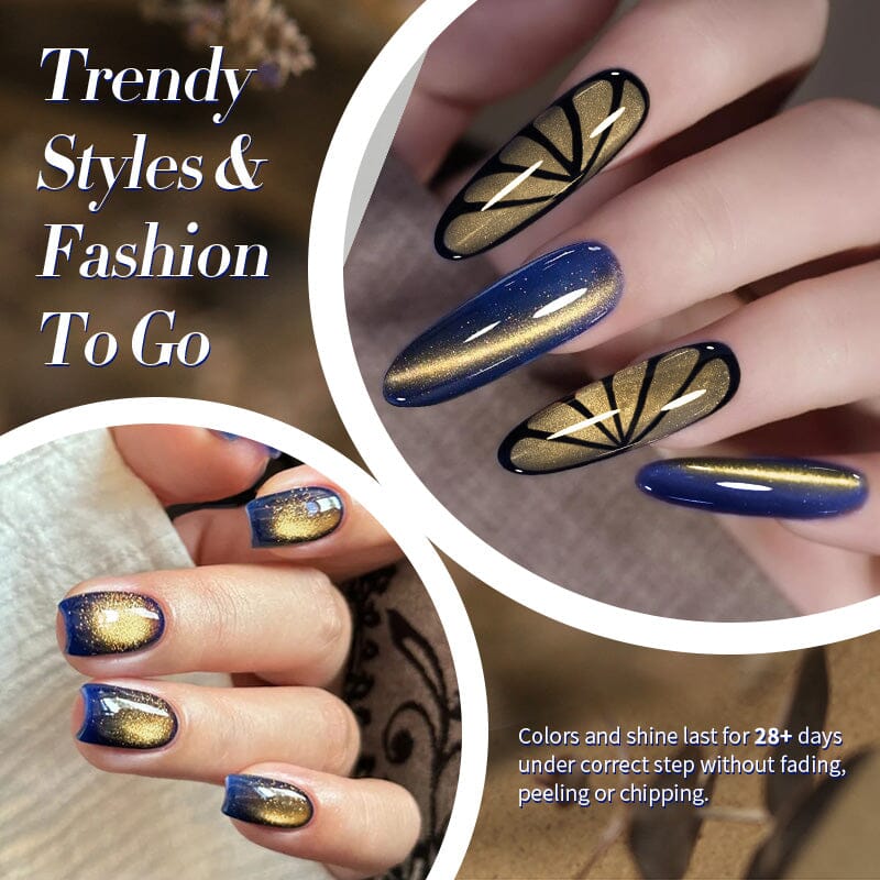 HEMA/TPO FREE Golden Shimmer Cat Magnetic Gel MY231 Sunset Gaze 10ml Gel Nail Polish BORN PRETTY