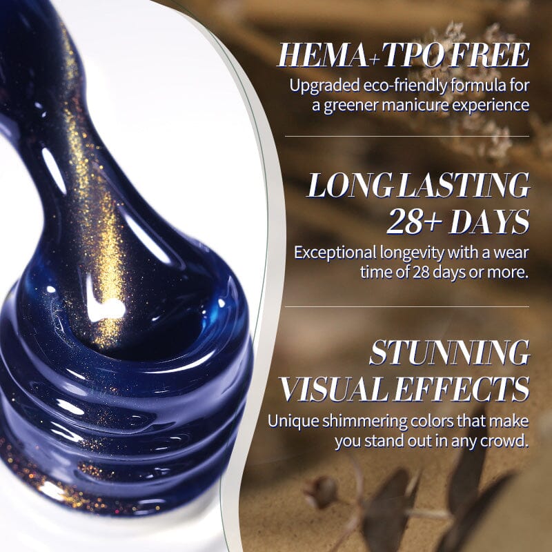 HEMA/TPO FREE Golden Shimmer Cat Magnetic Gel MY231 Sunset Gaze 10ml Gel Nail Polish BORN PRETTY