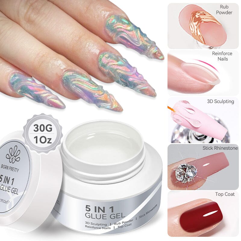 5 IN 1 Glue Gel 30g Gel Nail Polish BORN PRETTY