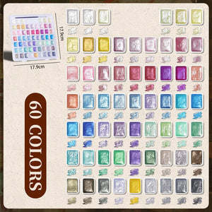 60 Colors Pearl Watercolor Pigment Nail Art No Brand
