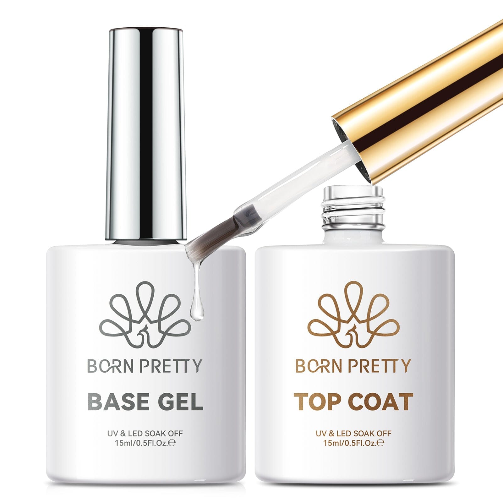 2pcs Set Base Gel Top Coat 15ml Gel Nail Polish BORN PRETTY