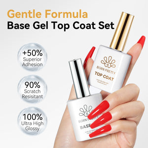 2pcs Set Base Gel Top Coat 15ml HEMA/TPO FREE Gel Nail Polish BORN PRETTY