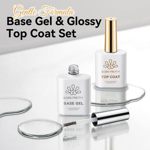 2pcs Set Base Gel Top Coat 15ml HEMA/TPO FREE Gel Nail Polish BORN PRETTY