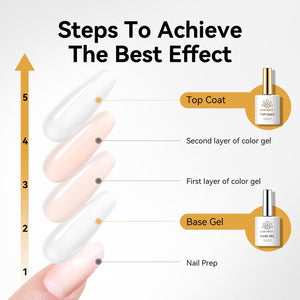 2pcs Set Base Gel Top Coat 15ml HEMA/TPO FREE Gel Nail Polish BORN PRETTY