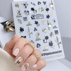 Leaf Line 3D Nail Sticker Clearance No Brand #205