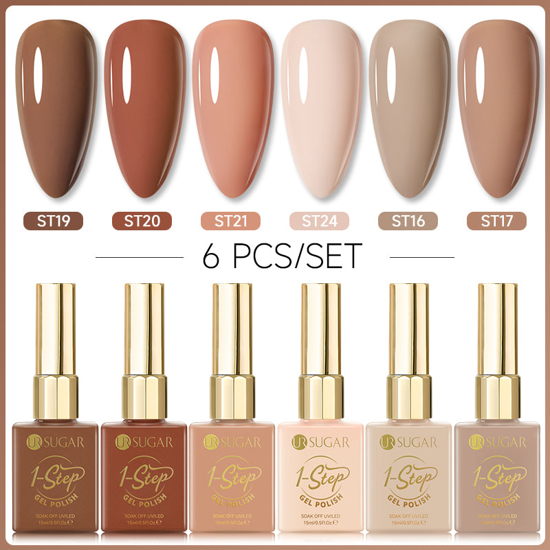 6 Colors 1 Step Gel Polish Set #04 15ml