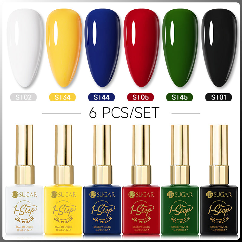 6 Colors 1 Step Gel Polish Set #07 15ml Gel Nail Polish UR SUGAR