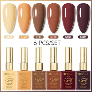 6 Colors 1 Step Gel Polish Set #08 15ml Gel Nail Polish UR SUGAR
