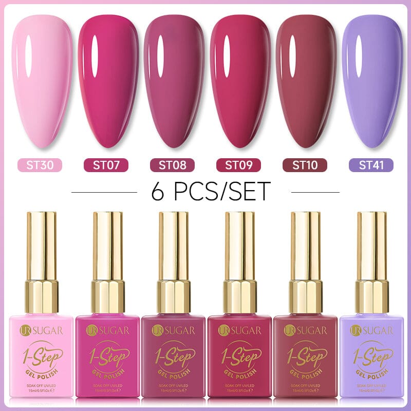6 Colors 1 Step Gel Polish Set #09 15ml Gel Nail Polish UR SUGAR