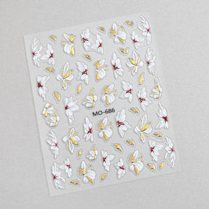 Embossed Floral 3D Nail Stickers Clearance No Brand