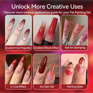 9 Colors 4 In 1 Pat Painting Gel Crimson Flicker Gel Nail Polish UR SUGAR