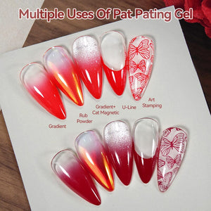 9 Colors 4 In 1 Pat Painting Gel Crimson Flicker Gel Nail Polish UR SUGAR