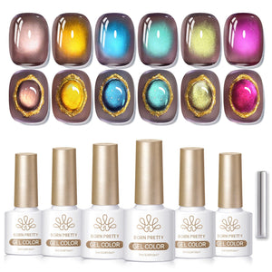 6 Colors Colored Cat Magnetic Gel M35 Plane Trees 7ml Gel Nail Polish BORN PRETTY
