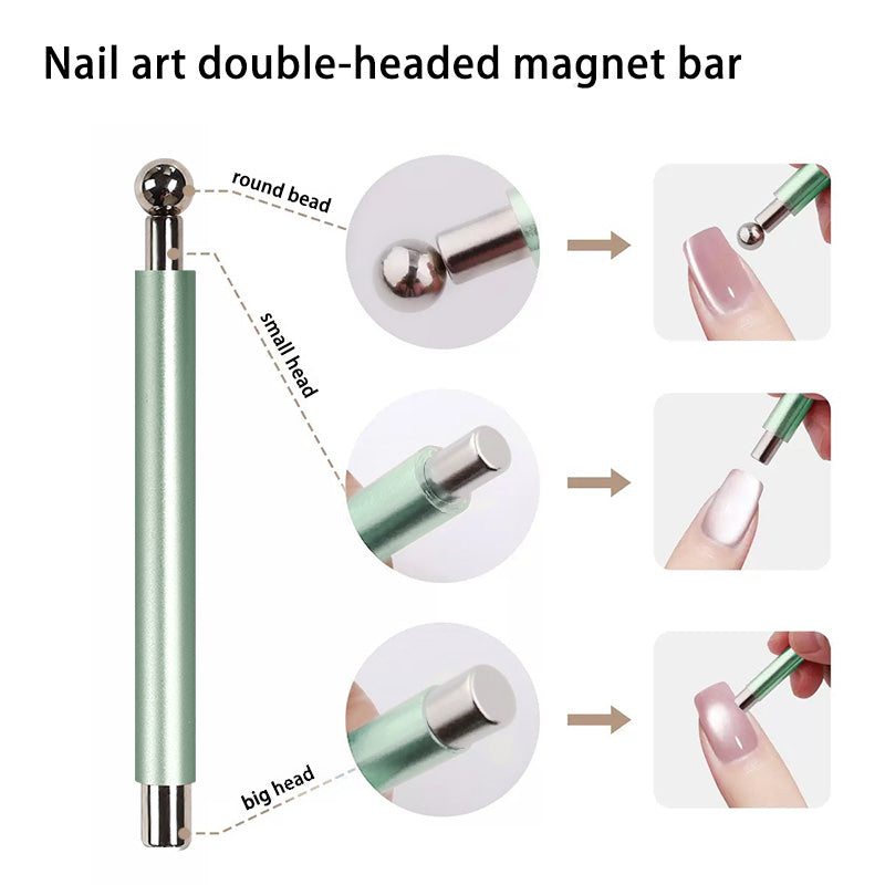 Green Double Head Magnet with Steel Ball
