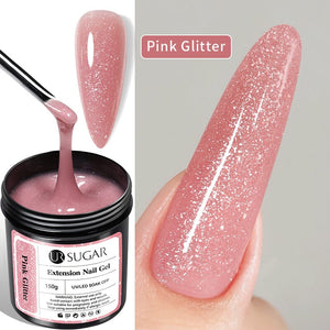 Pink Glitter Extension Nail Gel 150g Extension Nail Gel UR SUGAR