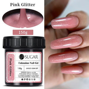 Pink Glitter Extension Nail Gel 150g Extension Nail Gel UR SUGAR