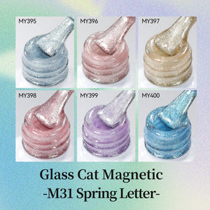 6 Colors Glass Cat Magnetic Gel M31 Spring Letter 7ml HEMA/TPO FREE Gel Nail Polish BORN PRETTY