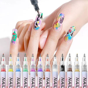 4 Colors Nail Painting Pen Set #02 0.5mm Head Clearance No Brand