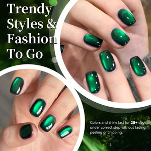 Glass Cat Magnetic Gel MY401 Emerald 15ml HEMA/TPO FREE Gel Nail Polish BORN PRETTY